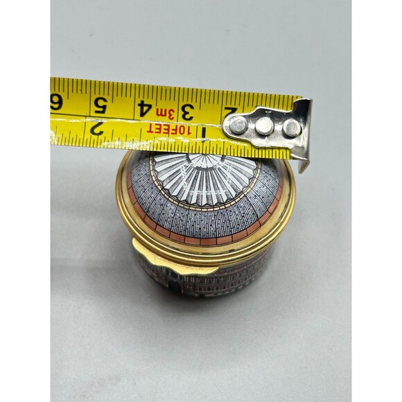 Halcyon Days Enamels Round Trinket Box Royal Albert Hall Vintage RARE Little Box - Picture 8 of 8